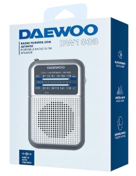 DAEWOO RADIO PORTATIL DW1008 PLATA