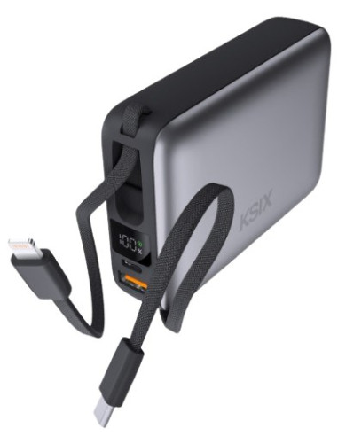 KSIX BATERIA AUXILIAR 20000mAh / PD 22,5W / USBc + LIGHTNING