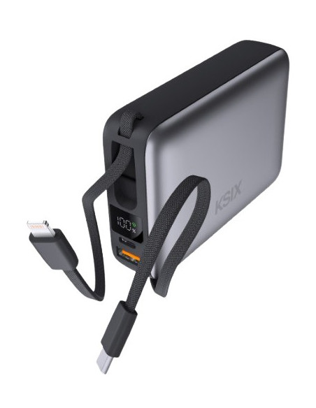 KSIX BATERIA AUXILIAR 20000mAh / PD 22,5W / USBc + LIGHTNING