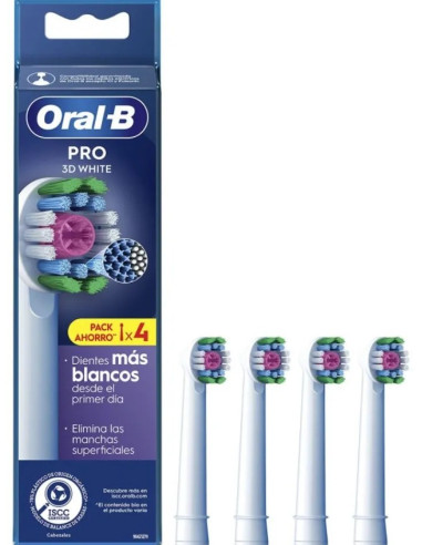 BRAUN CABEZAL CEPILLO DE DIENTES ORAL-B 3D WHITE 4 Uds.