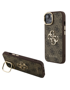 GUESS CARCASA 4G SOPORTE CAMARA IPHONE 13 MARRON