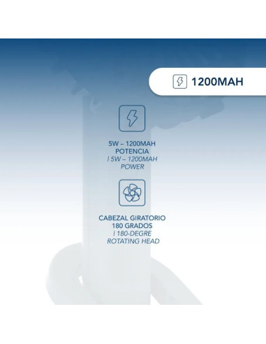 DAEWOO VENTILADOR MANO / RECARGABLE / 5W AZUL