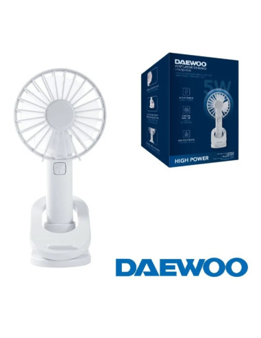 DAEWOO VENTILADOR MANO / RECARGABLE / 5W BLANCO
