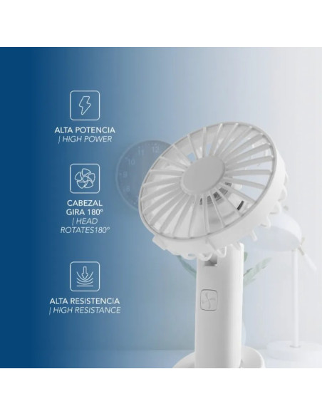 DAEWOO VENTILADOR MANO / RECARGABLE / 5W BLANCO