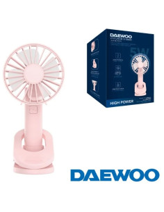 DAEWOO VENTILADOR MANO / RECARGABLE / 5W ROSA