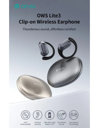 DEVIA AURICULAR BLUETOOTH OWS LITE3 DORADO