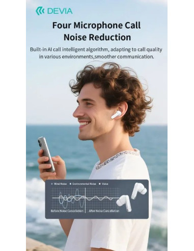 DEVIA AURICULAR BLUETOOTH TRADUCCION TWS ANC PRO7 NEGRO