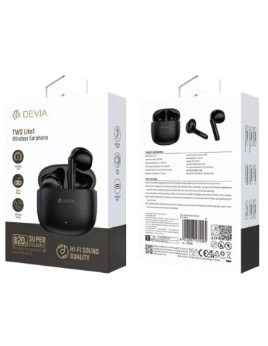 DEVIA AURICULAR TWS LITE 1 NEGRO