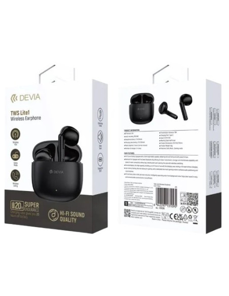 DEVIA AURICULAR TWS LITE 1 NEGRO
