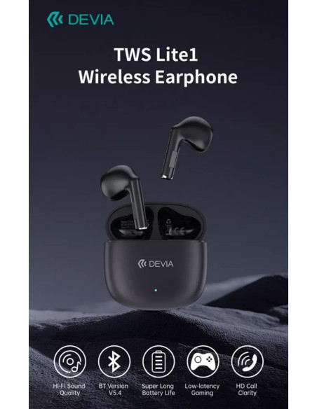DEVIA AURICULAR TWS LITE 1 NEGRO