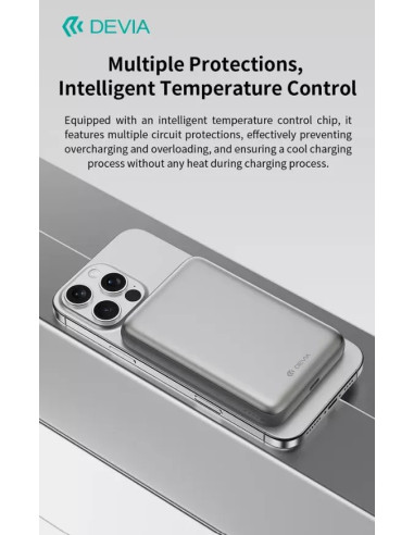 DEVIA BATERIA AUXILIAR MAGSAFE ULTRA12 PD 22.5w 10000mAh GRIS