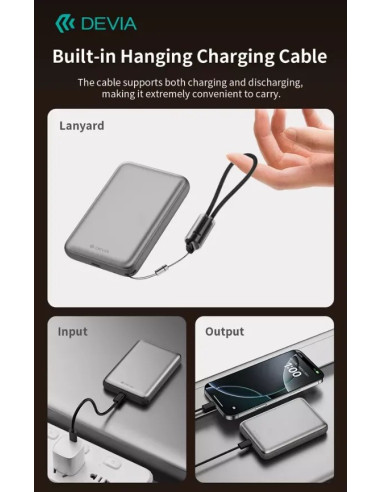 DEVIA BATERIA AUXILIAR MAGSAFE ULTRA12 PD 22.5w 10000mAh GRIS
