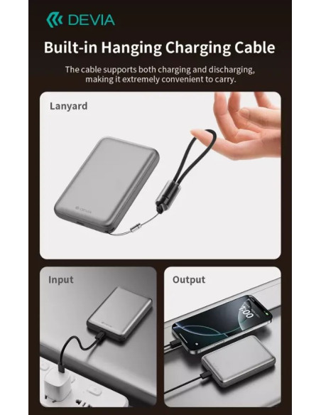 DEVIA BATERIA AUXILIAR MAGSAFE ULTRA12 PD 22.5w 10000mAh GRIS