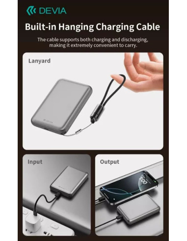 DEVIA BATERIA AUXILIAR MAGSAFE ULTRA12 PD22.5w 10000mAh NARANJA