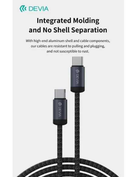 DEVIA CABLE GRACIOUS TIPO C - TIPO C 3A 60W 2m