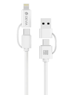 DEVIA CABLE LITE1 USBa - USBc + USBc - LIGHTNING 60W 1,2m