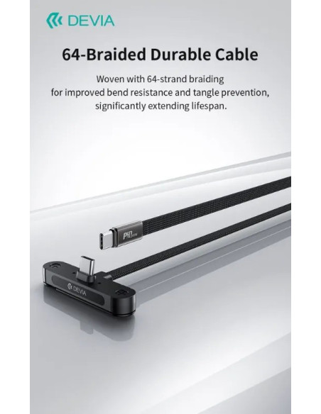 DEVIA CABLE TIPO C A TIPO C 240w 1.5m CON SOPORTE