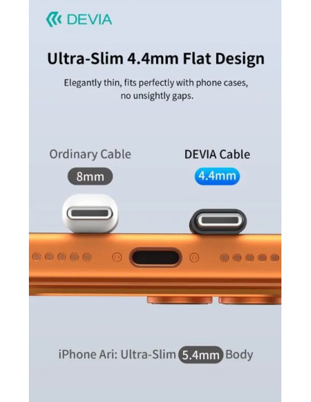 DEVIA CABLE ULTRA3 TIPO C-C 240w TEJIDO METALICO 1.5m. NEGRO