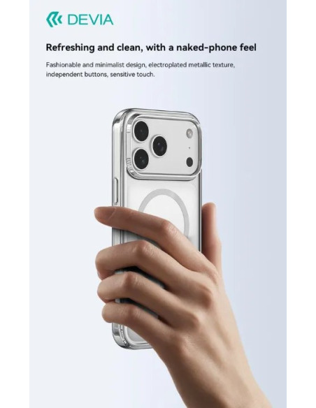DEVIA CARCASA GLIMMER MAGNETIC IPHONE 18 PRO/17 PRO PLATA