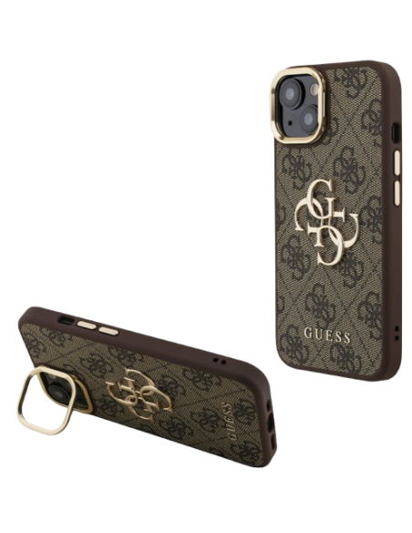 GUESS CARCASA 4G SOPORTE CAMARA IPHONE 15 MARRON