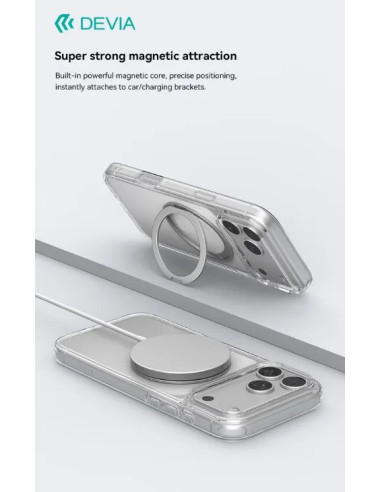 DEVIA CARCASA MAGNETIC SOPORTE GIRATORIO IPHONE 18 PRO TRANSPARENTE