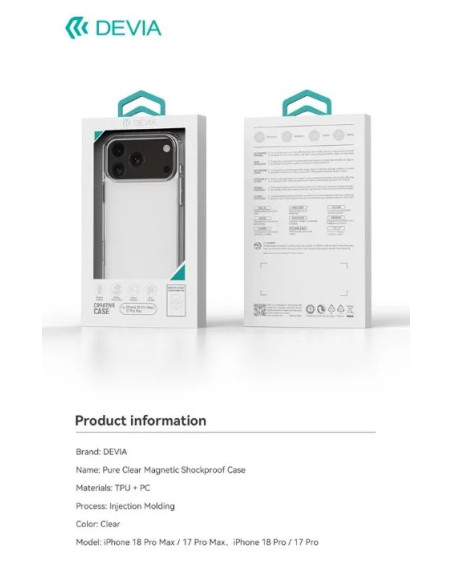 DEVIA CARCASA SHOCKPROOF IPHONE 18 PRO/17 PRO