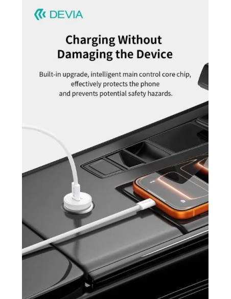 DEVIA CARGADOR COCHE USBc 30W BLANCO