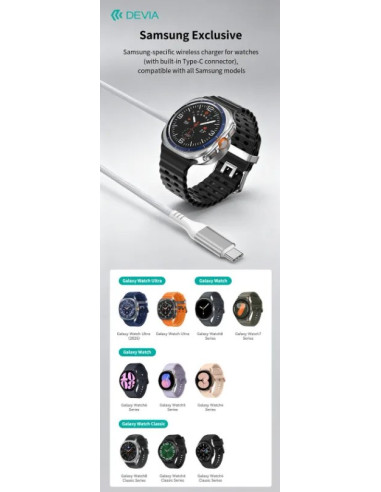 DEVIA CARGADOR MAGNETICO TIPO C 2.5w SAMSUNG WATCH