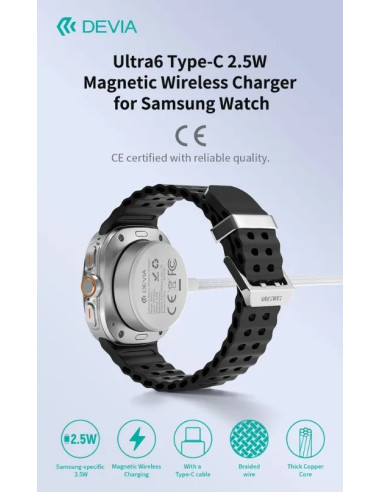 DEVIA CARGADOR MAGNETICO TIPO C 2.5w SAMSUNG WATCH