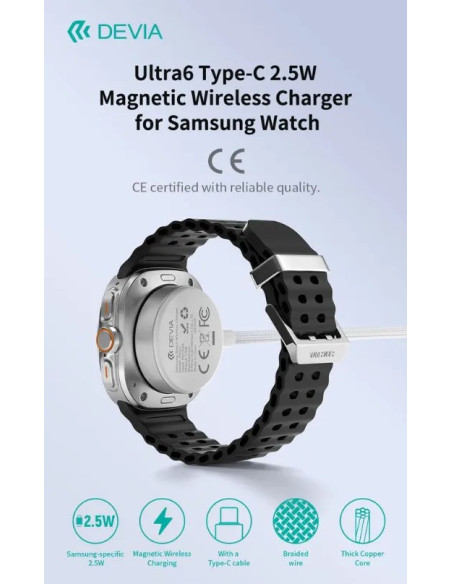 DEVIA CARGADOR MAGNETICO TIPO C 2.5w SAMSUNG WATCH
