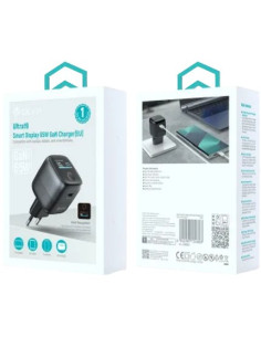 DEVIA CARGADOR MINI SMART DISPLAY 65W GRIS 2
