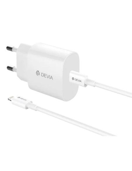 DEVIA CARGADOR ROCKET PD 20W + CABLE C-LIGHTNING BLANCO