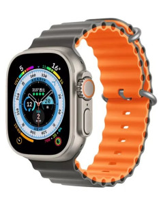 DEVIA CORREA SILICONE TWO-TONE SPORT6 APPLE WATCH 42/44/45/49mm GRIS/NARANJA