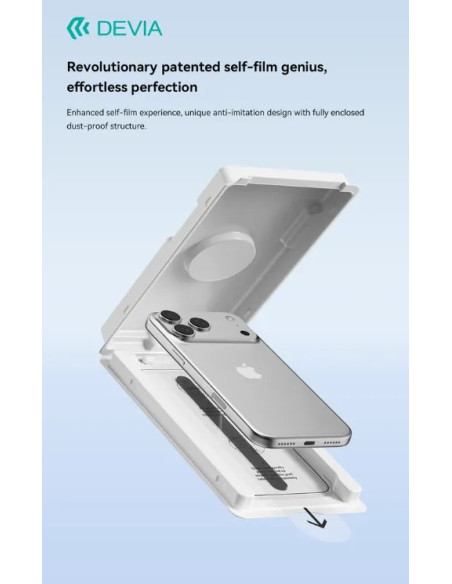 DEVIA CRISTAL TEMPLADO CON APLICADOR IPHONE 18 PRO MAX/17 PRO MAX