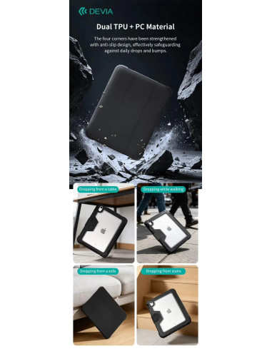 DEVIA FUNDA ELEGUARD IPAD A16 11" (2025)/ IPAD 10 10,9" NEGRO