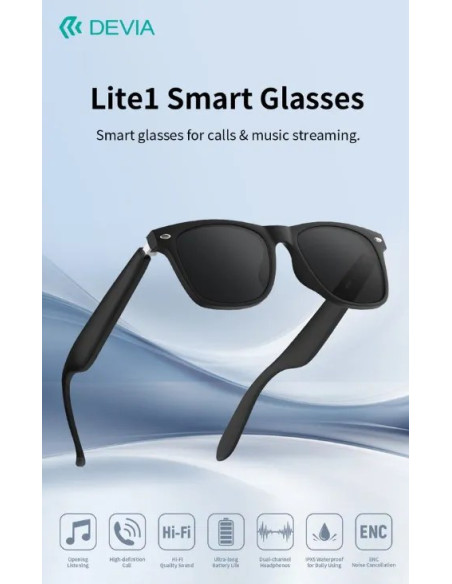 DEVIA GAFAS BLUETOOTH LITE1 NEGRO