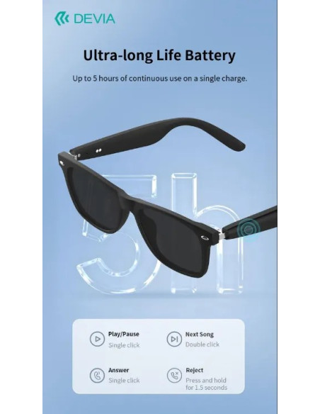 DEVIA GAFAS BLUETOOTH LITE1 NEGRO