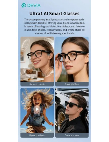 DEVIA GAFAS INTELIGENTES IA ULTRA1 NEGRO
