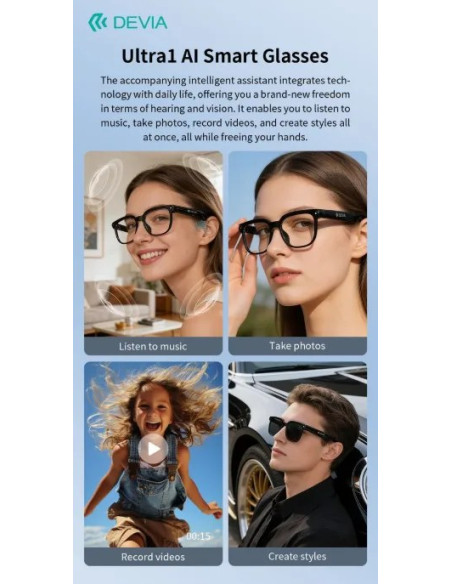 DEVIA GAFAS INTELIGENTES IA ULTRA1 NEGRO