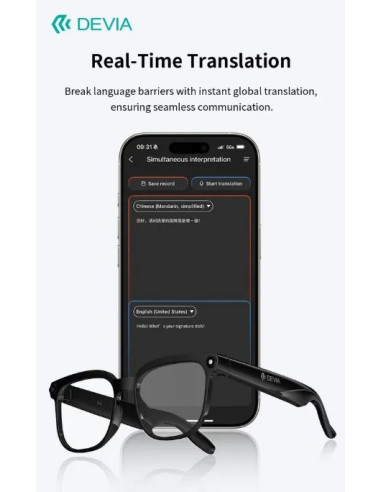 DEVIA GAFAS INTELIGENTES IA ULTRA1 NEGRO