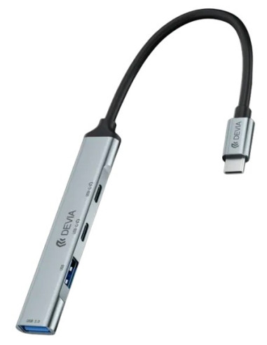 DEVIA HUB 4 EN 1 TIPO C 2xUSB-A 3.0+2xUSB-C