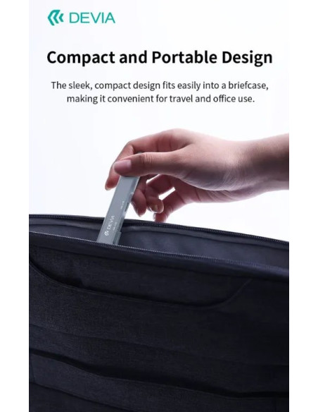 DEVIA HUB 4 EN 1 TIPO C 2xUSB-A 3.0+2xUSB-C