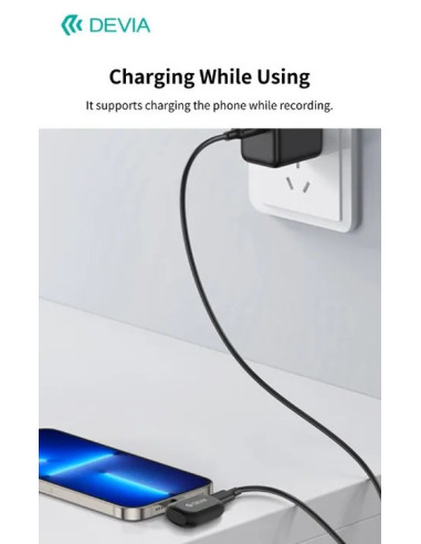 DEVIA MICROFONO INALAMBRICO 2 EN 1 TIPO C + ADAPTADOR LIGHTNING