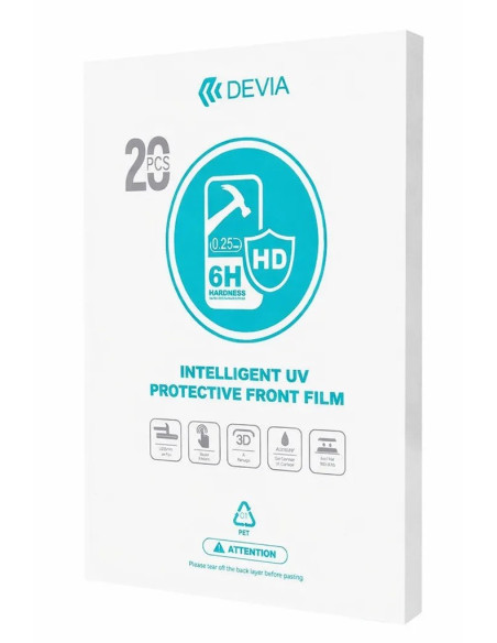 DEVIA PACK 20 LAMINAS HIDROGEL ULTRA UV CLEAR 6H V3