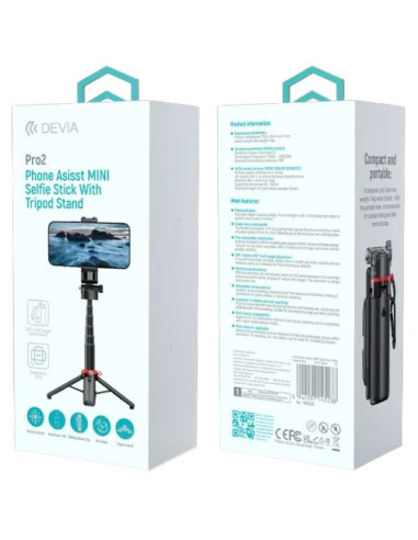DEVIA PALO SELFIE PRO2 MANDO/TRÍPODE/GRIP MÓVIL/STAND