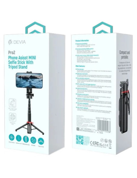 DEVIA PALO SELFIE PRO2 MANDO/TRÍPODE/GRIP MÓVIL/STAND