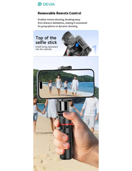 DEVIA PALO SELFIE PRO2 MANDO/TRÍPODE/GRIP MÓVIL/STAND