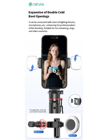 DEVIA PALO SELFIE PRO2 MANDO/TRÍPODE/GRIP MÓVIL/STAND