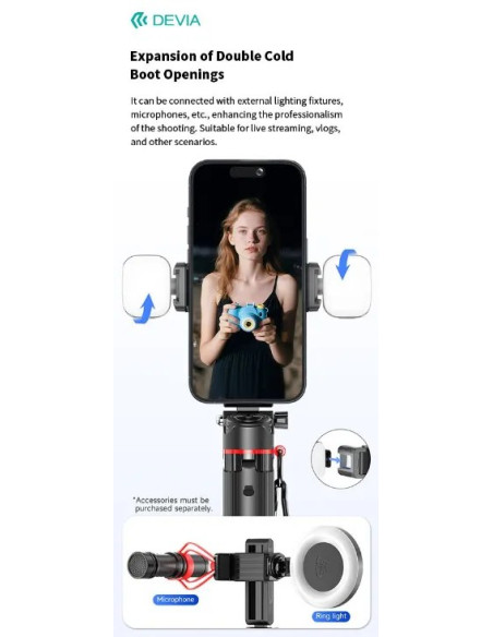 DEVIA PALO SELFIE PRO2 MANDO/TRÍPODE/GRIP MÓVIL/STAND