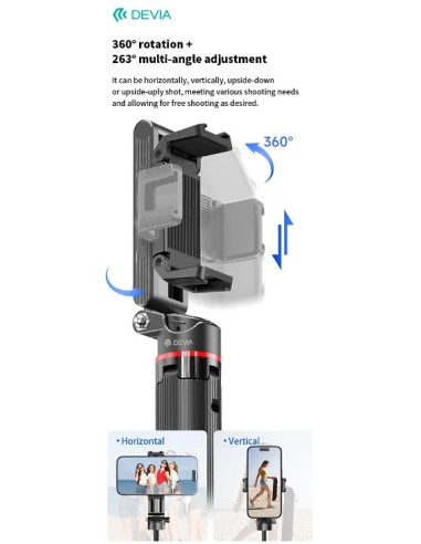 DEVIA PALO SELFIE PRO2 MANDO/TRÍPODE/GRIP MÓVIL/STAND